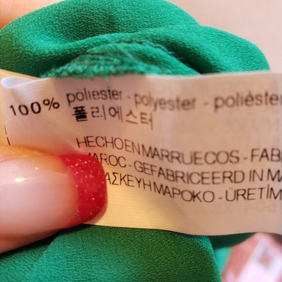 ZARA GREEN SLEEVELESS LAYERED TANK WITH KEY HOLE BACK SIZE XS - Picture 6 of 6